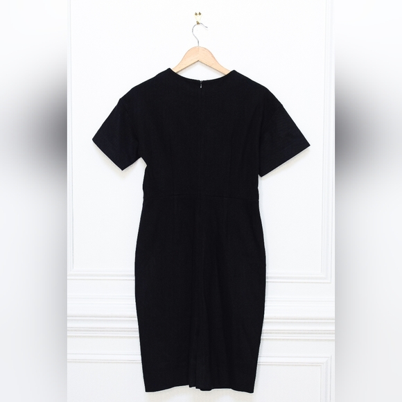 MM Lafleur Gayle Dress Textured Ponte Black Fitted Sheath Sz 8 Office Minimalist - Picture 8 of 11